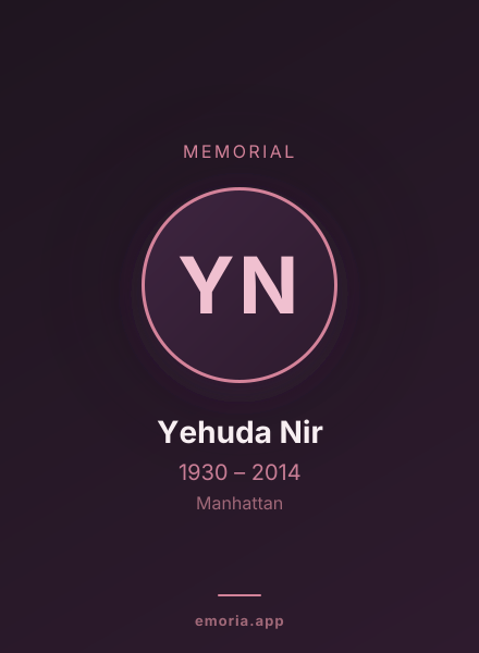 Memorial portrait of Yehuda Nir