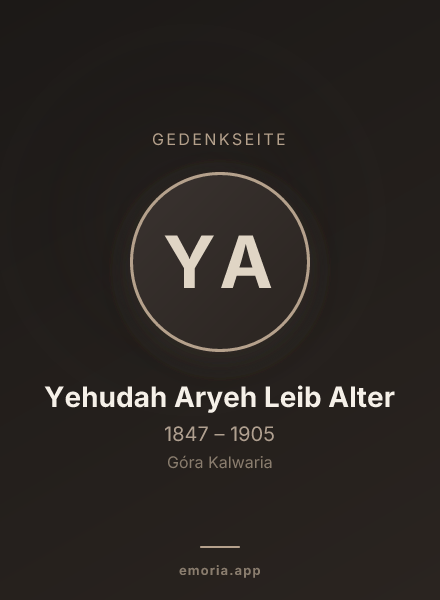 Gedenkportrait von Yehudah Aryeh Leib Alter
