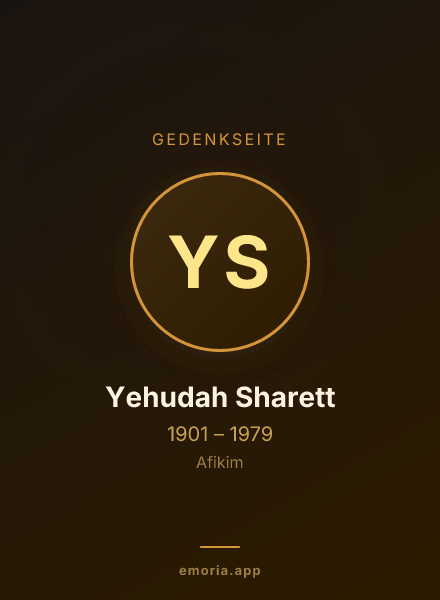 Gedenkportrait von Yehudah Sharett