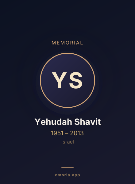 Memorial portrait of Yehudah Shavit