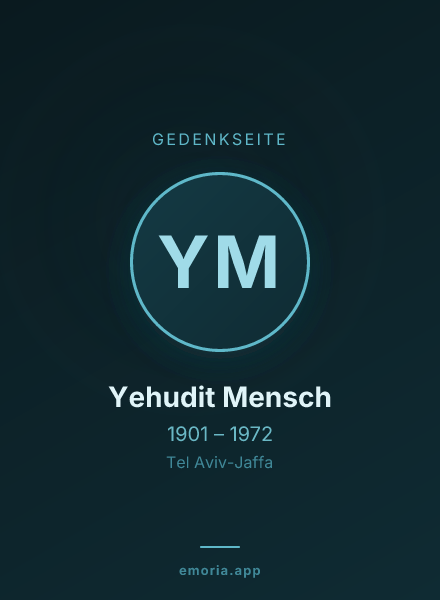 Gedenkportrait von Yehudit Mensch