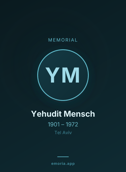 Memorial portrait of Yehudit Mensch