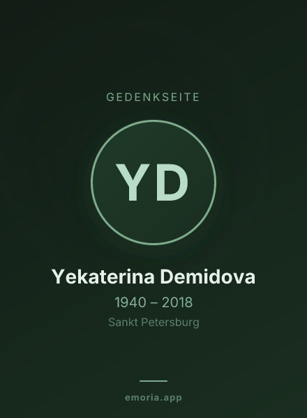 Gedenkportrait von Yekaterina Demidova