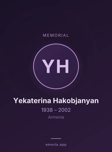 Memorial portrait of Yekaterina Hakobjanyan