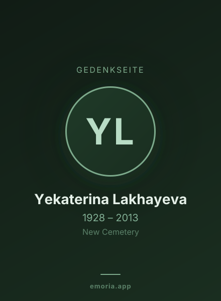 Gedenkportrait von Yekaterina Lakhayeva