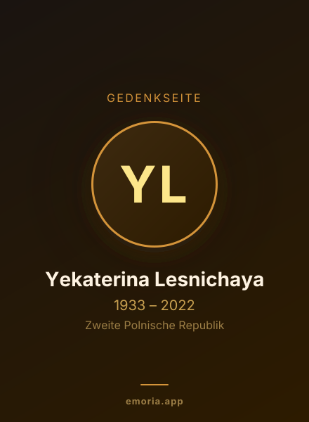 Gedenkportrait von Yekaterina Lesnichaya