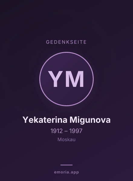 Gedenkportrait von Yekaterina Migunova