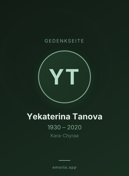 Gedenkportrait von Yekaterina Tanova