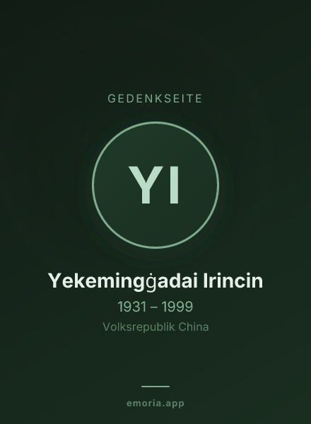 Gedenkportrait von Yekemingġadai Irincin