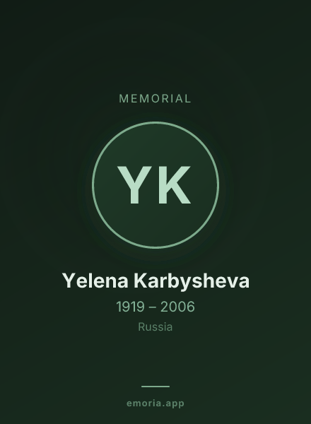Memorial portrait of Yelena Karbysheva