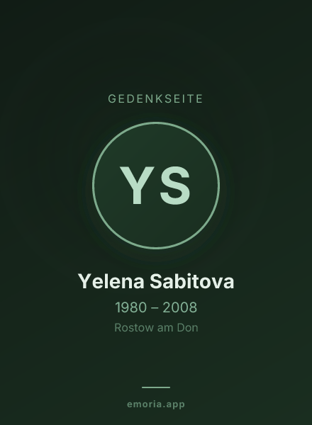 Gedenkportrait von Yelena Sabitova