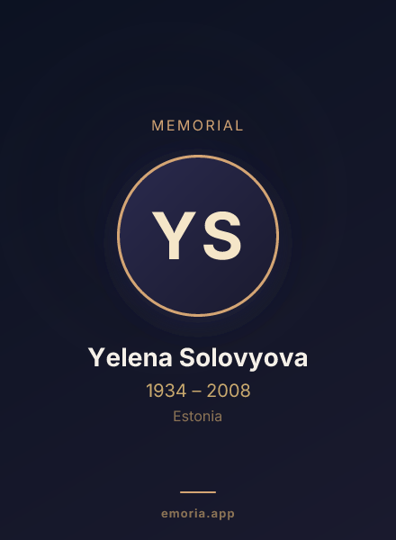 Memorial portrait of Yelena Solovyova