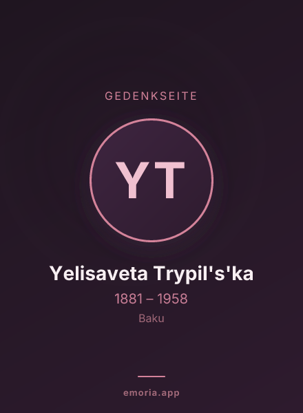 Gedenkportrait von Yelisaveta Trypil's'ka