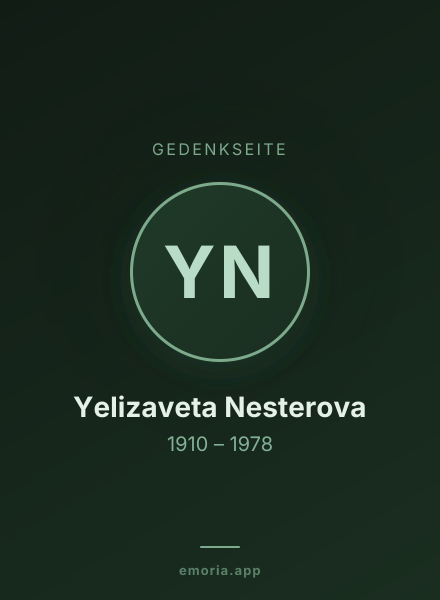 Gedenkportrait von Yelizaveta Nesterova
