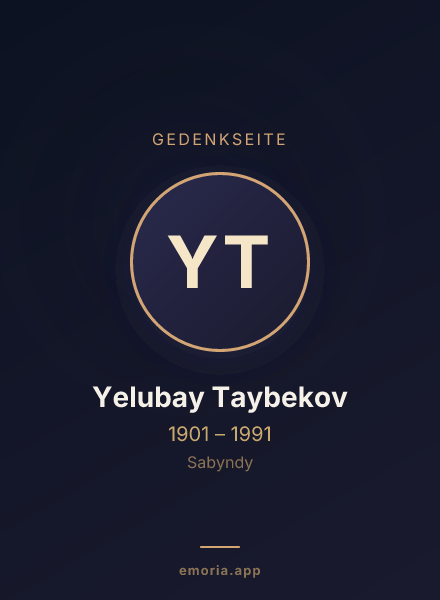 Gedenkportrait von Yelubay Taybekov