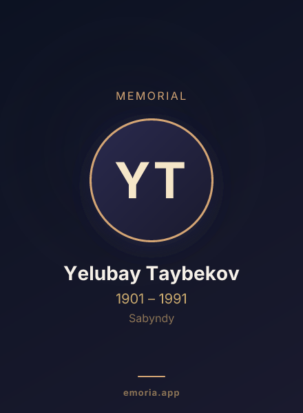 Memorial portrait of Yelubay Taybekov
