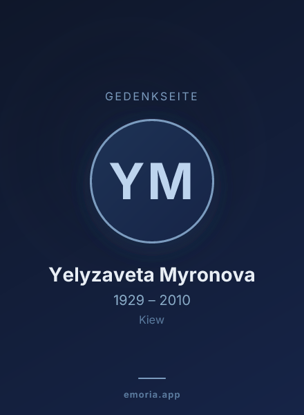 Gedenkportrait von Yelyzaveta Myronova