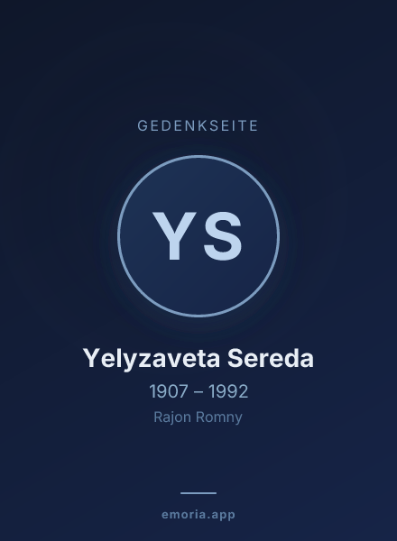 Gedenkportrait von Yelyzaveta Sereda