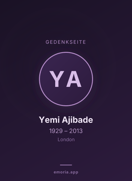 Gedenkportrait von Yemi Ajibade