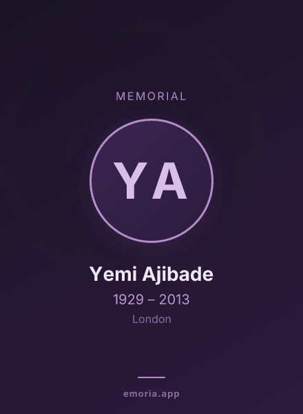 Memorial portrait of Yemi Ajibade