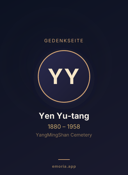 Gedenkportrait von Yen Yu-tang