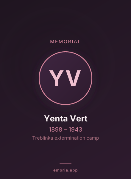 Memorial portrait of Yenta Vert