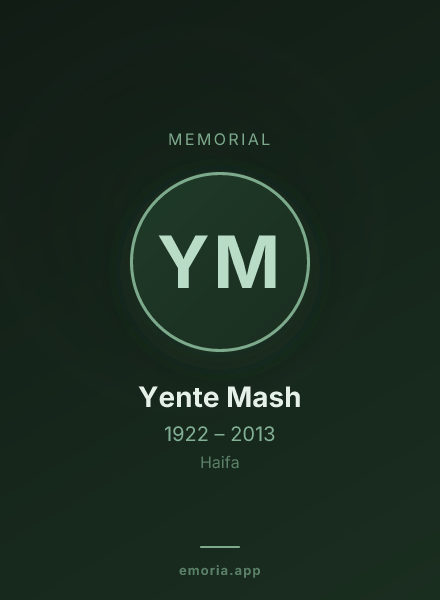 Memorial portrait of Yente Mash