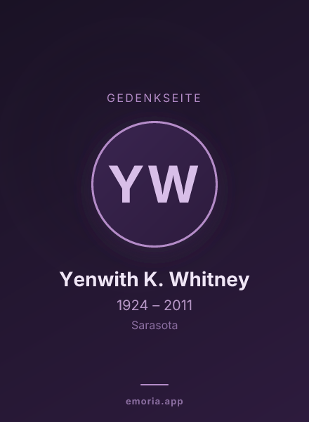 Gedenkportrait von Yenwith K. Whitney