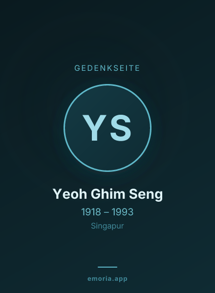 Gedenkportrait von Yeoh Ghim Seng