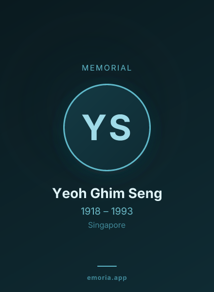 Memorial portrait of Yeoh Ghim Seng