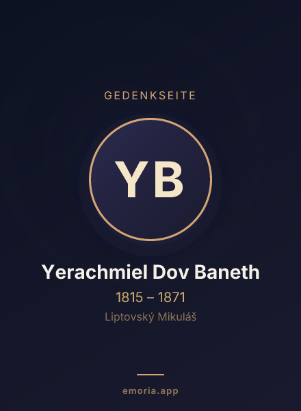 Gedenkportrait von Yerachmiel Dov Baneth