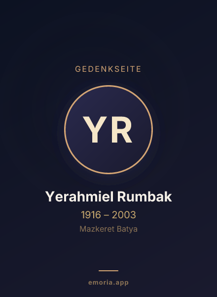 Gedenkportrait von Yerahmiel Rumbak