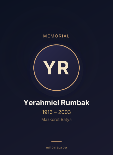 Memorial portrait of Yerahmiel Rumbak