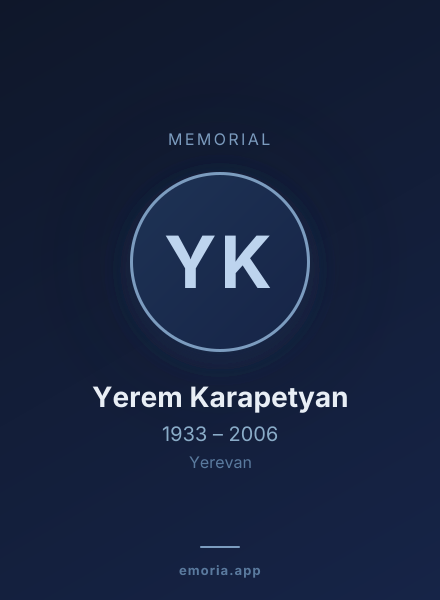 Memorial portrait of Yerem Karapetyan