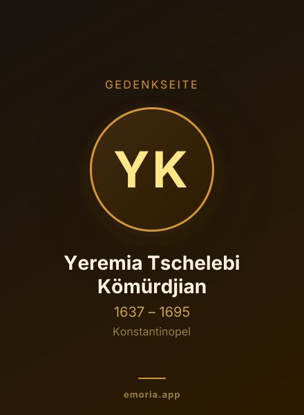 Gedenkportrait von Yeremia Tschelebi Kömürdjian