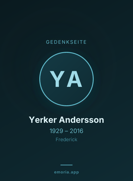 Gedenkportrait von Yerker Andersson