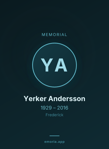 Memorial portrait of Yerker Andersson
