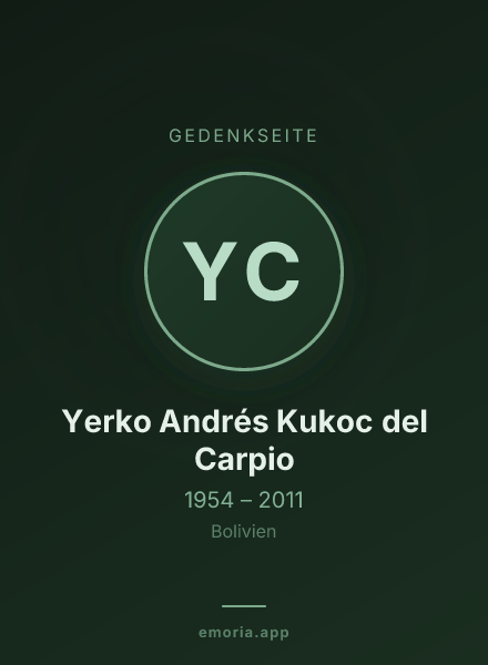 Gedenkportrait von Yerko Andrés Kukoc del Carpio