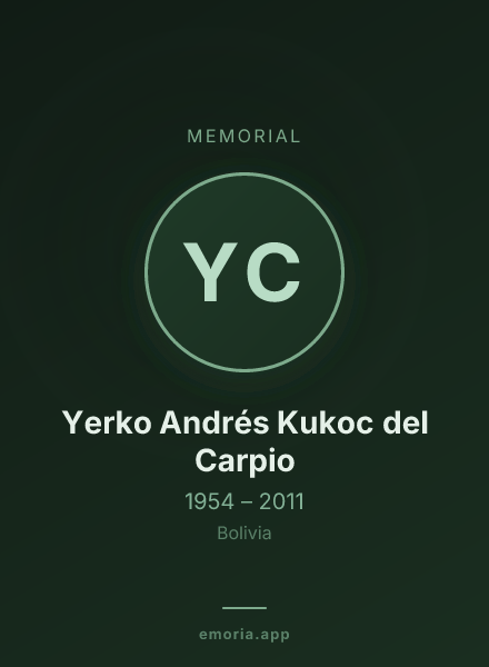 Memorial portrait of Yerko Andrés Kukoc del Carpio