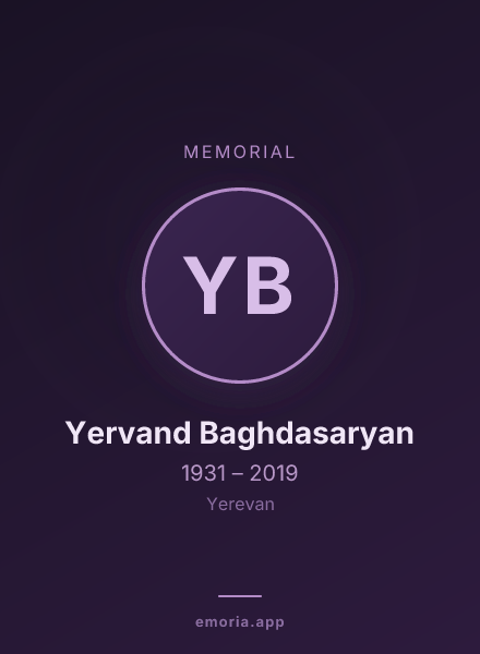 Memorial portrait of Yervand Baghdasaryan