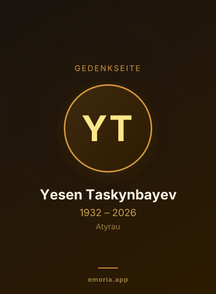 Gedenkportrait von Yesen Taskynbayev