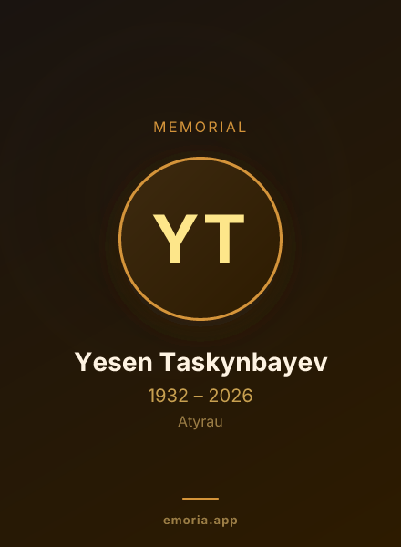Memorial portrait of Yesen Taskynbayev
