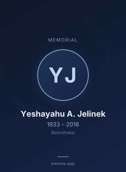 Memorial portrait of Yeshayahu A. Jelinek