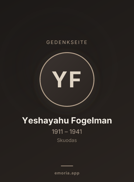Gedenkportrait von Yeshayahu Fogelman