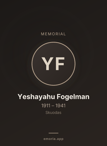 Memorial portrait of Yeshayahu Fogelman