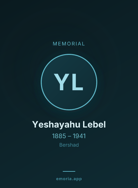 Memorial portrait of Yeshayahu Lebel