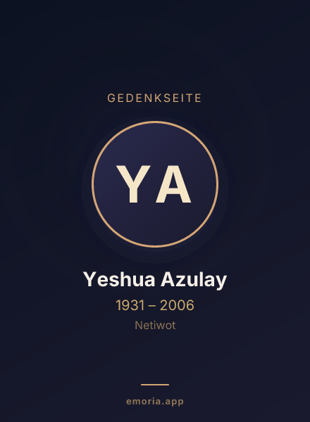 Gedenkportrait von Yeshua Azulay