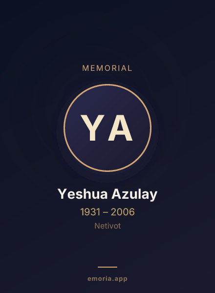 Memorial portrait of Yeshua Azulay