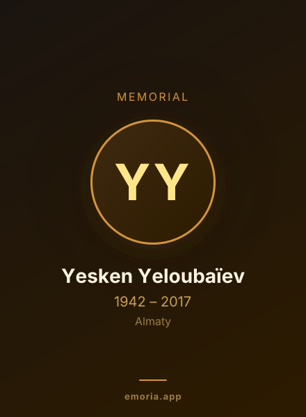 Memorial portrait of Yesken Yeloubaïev