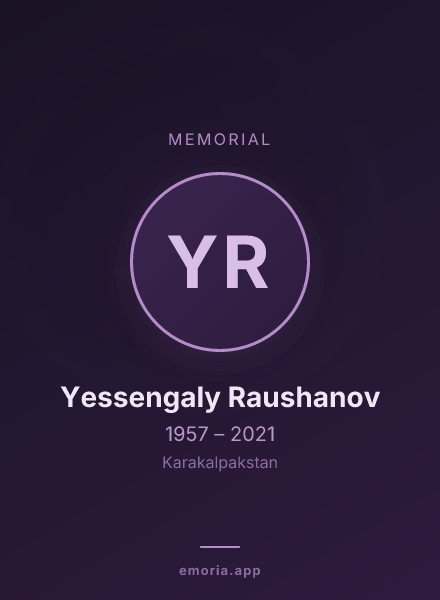Memorial portrait of Yessengaly Raushanov